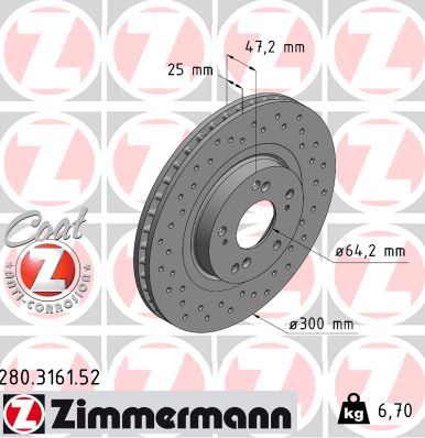 ZIMMERMANN Első féktárcsa 280.3161.52_ZIM