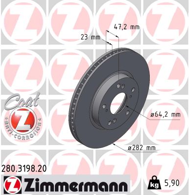 ZIMMERMANN Féktárcsa, mind 280.3198.20_ZIM