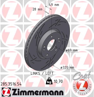 ZIMMERMANN Féktárcsa, mind 285.3516.54_ZIM