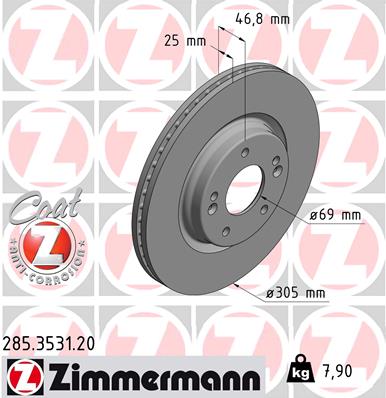 ZIMMERMANN Első féktárcsa 285.3531.20_ZIM