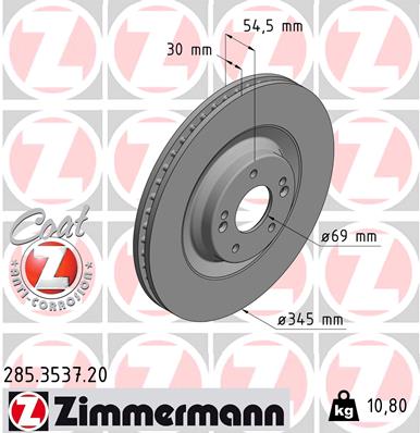 ZIMMERMANN Első féktárcsa 285.3537.20_ZIM