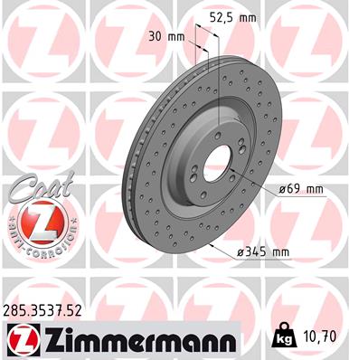 ZIMMERMANN Féktárcsa, mind 285.3537.52_ZIM