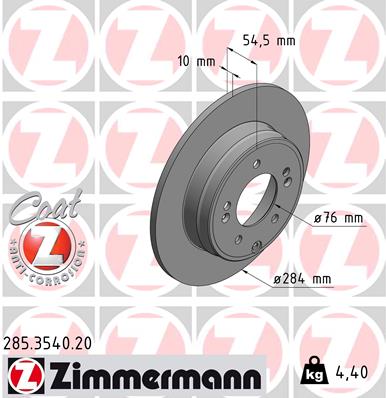 ZIMMERMANN Féktárcsa, mind 285.3540.20_ZIM