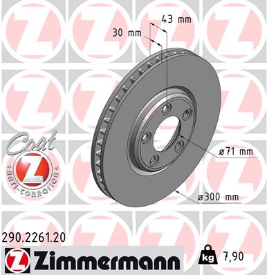 ZIMMERMANN Első féktárcsa 290.2261.20_ZIM