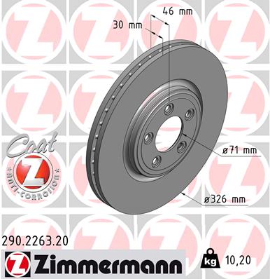 ZIMMERMANN Első féktárcsa 290.2263.20_ZIM