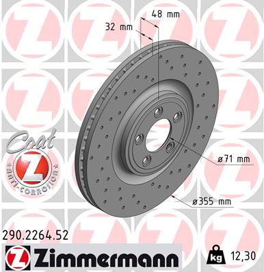 ZIMMERMANN Első féktárcsa 290.2264.52_ZIM