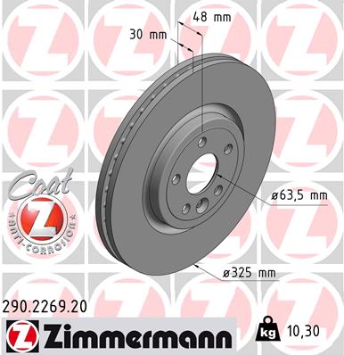 ZIMMERMANN Féktárcsa, mind 290.2269.20_ZIM