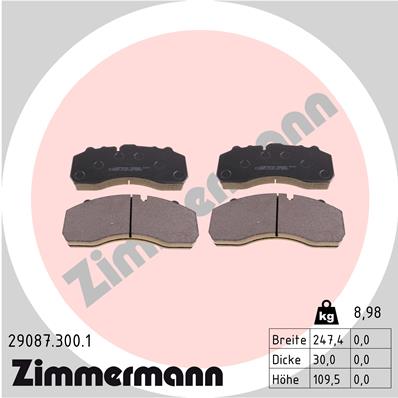 ZIMMERMANN Hátsó fékbetét 29087.300.1_ZIM