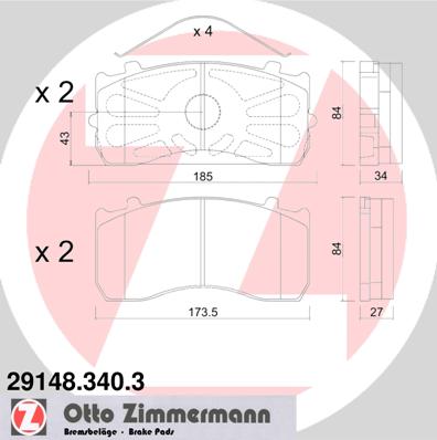 ZIMMERMANN Első fékbetét 29148.340.3_ZIM