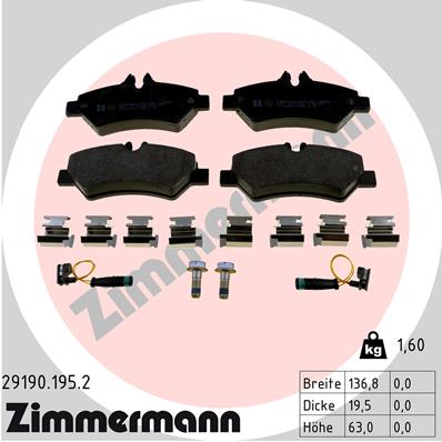 ZIMMERMANN Hátsó fékbetét 29190.195.2_ZIM