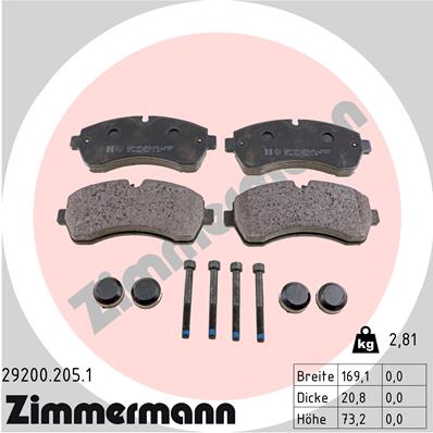 ZIMMERMANN Első fékbetét 29200.205.1_ZIM