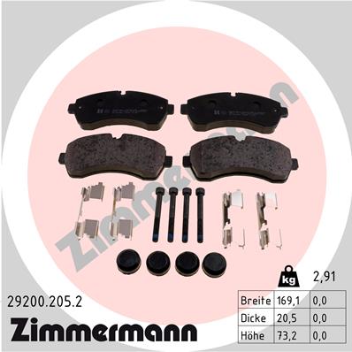 ZIMMERMANN Első fékbetét 29200.205.2_ZIM