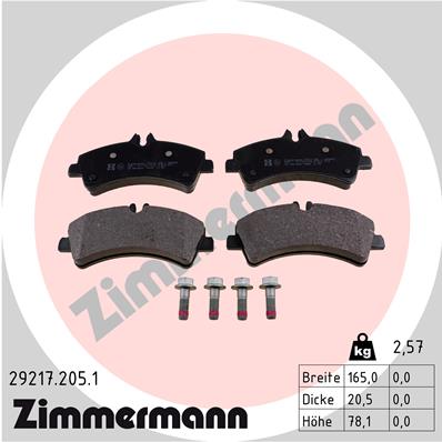 ZIMMERMANN Hátsó fékbetét 29217.205.1_ZIM