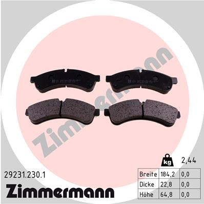 ZIMMERMANN Hátsó fékbetét 29231.230.1_ZIM