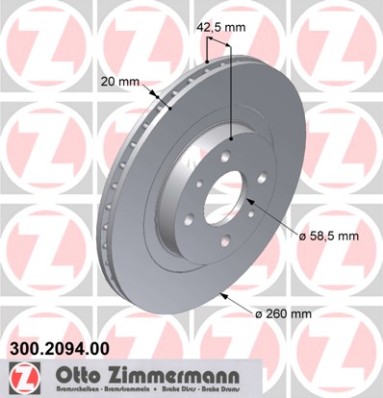 ZIMMERMANN Első féktárcsa 300.2094.00_ZIM