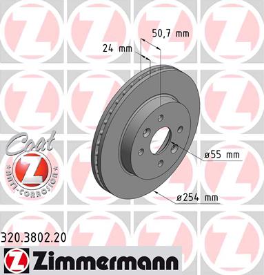 ZIMMERMANN Első féktárcsa 320.3802.20_ZIM