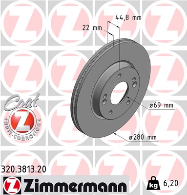 ZIMMERMANN Féktárcsa, mind 320.3813.20_ZIM