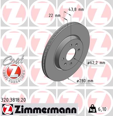 ZIMMERMANN Féktárcsa, mind 320.3818.20_ZIM