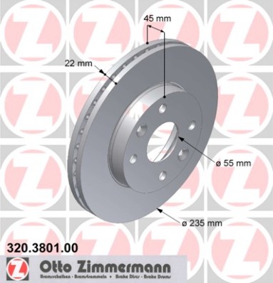 ZIMMERMANN Első féktárcsa 320.3801.00_ZIM