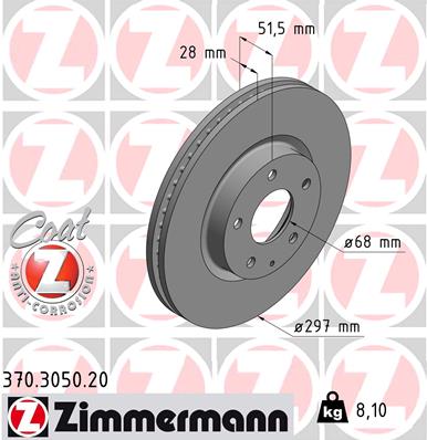 ZIMMERMANN Első féktárcsa 370.3050.20_ZIM