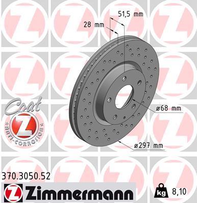 ZIMMERMANN Első féktárcsa 370.3050.52_ZIM