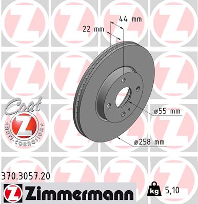 ZIMMERMANN Első féktárcsa 370.3057.20_ZIM