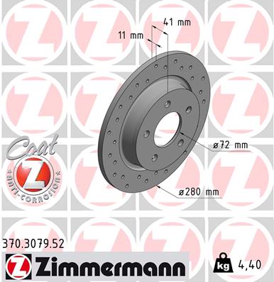 ZIMMERMANN Féktárcsa, mind 370.3079.52_ZIM