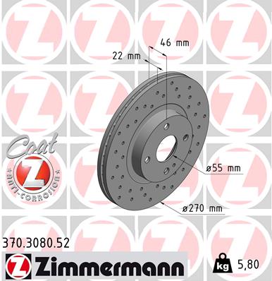 ZIMMERMANN Első féktárcsa 370.3080.52_ZIM