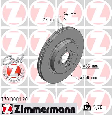 ZIMMERMANN Első féktárcsa 370.3081.20_ZIM