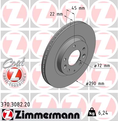 ZIMMERMANN Első féktárcsa 370.3082.20_ZIM