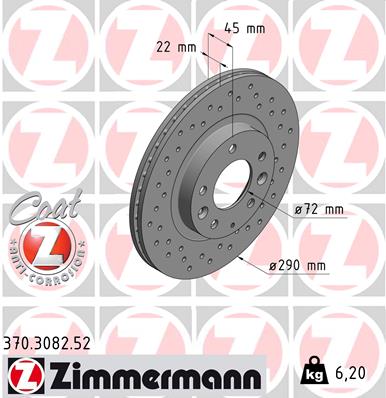 ZIMMERMANN Féktárcsa, mind 370.3082.52_ZIM