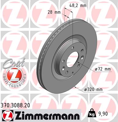 ZIMMERMANN Első féktárcsa 370.3088.20_ZIM