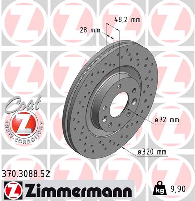 ZIMMERMANN Első féktárcsa 370.3088.52_ZIM