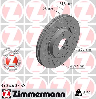 ZIMMERMANN Féktárcsa, mind 370.4403.52_ZIM