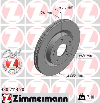 ZIMMERMANN Első féktárcsa 380.2113.20_ZIM