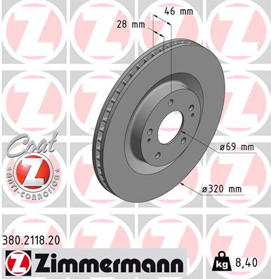 ZIMMERMANN Féktárcsa, mind 380.2118.20_ZIM