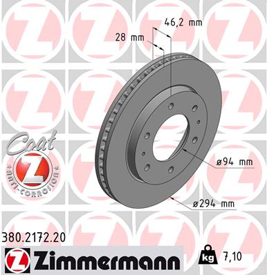 ZIMMERMANN Első féktárcsa 380.2172.20_ZIM