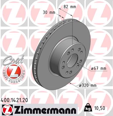 ZIMMERMANN Első féktárcsa 400.1421.20_ZIM