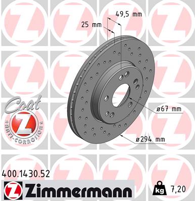 ZIMMERMANN Első féktárcsa 400.1430.52_ZIM