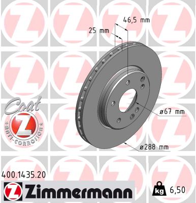 ZIMMERMANN Első féktárcsa 400.1435.20_ZIM