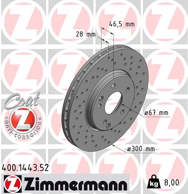 ZIMMERMANN Első féktárcsa 400.1443.52_ZIM