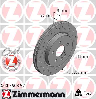 ZIMMERMANN Első féktárcsa 400.3603.52_ZIM