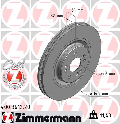 ZIMMERMANN Első féktárcsa 400.3612.20_ZIM