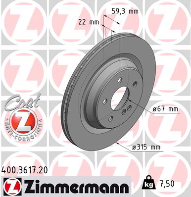 ZIMMERMANN Féktárcsa, mind 400.3617.20_ZIM