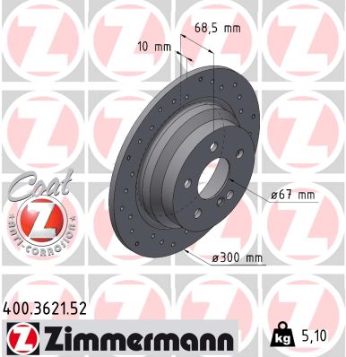 ZIMMERMANN Féktárcsa, mind 400.3621.52_ZIM