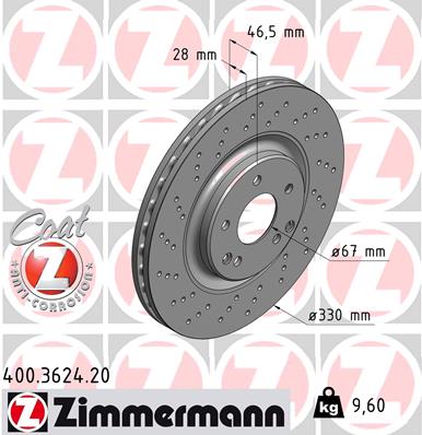 ZIMMERMANN Első féktárcsa 400.3624.20_ZIM