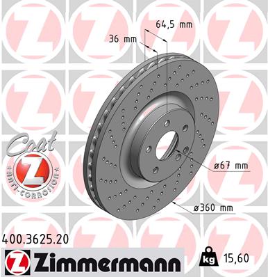 ZIMMERMANN Első féktárcsa 400.3625.20_ZIM