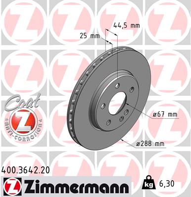 ZIMMERMANN Első féktárcsa 400.3642.20_ZIM