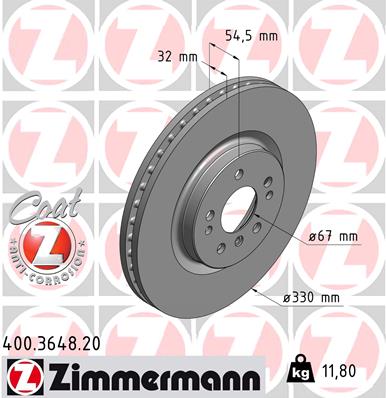 ZIMMERMANN Első féktárcsa 400.3648.20_ZIM