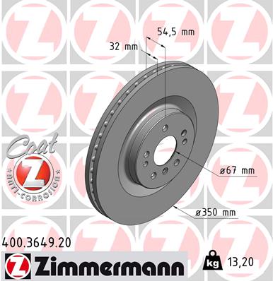 ZIMMERMANN Első féktárcsa 400.3649.20_ZIM